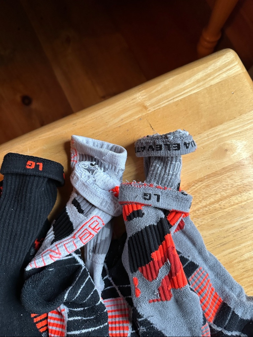 Under Armour Men's Athletic Crew Socks - White, Black, Gray with Orange Accents - Picture 3 of 3
